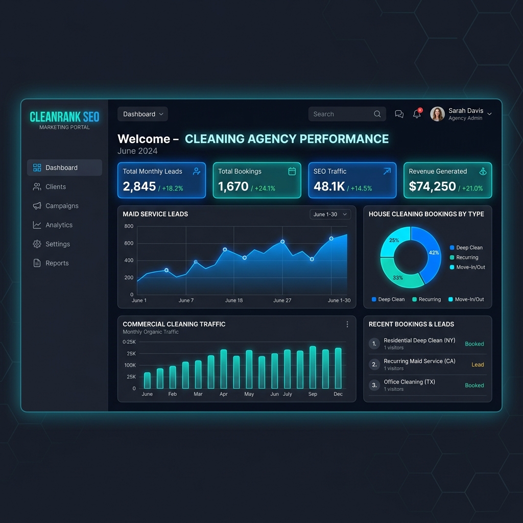 Cleaning Services SEO Dashboard